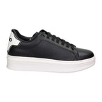 Gaelle Sneakers Uomo in Pelle Nera con Talloncino Bianco Logato