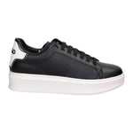 Gaelle Sneakers Uomo in Pelle Nera con Talloncino Bianco Logato