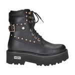 Cult Anfibio Donna in Pelle Nera con Borchie Dorate