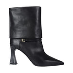 Albano Tronchetto Donna in Pelle Nera con Dettaglio Oro e Tacco Alto 95mm