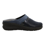 Melluso Pantofola Donna in Velluto Blu con Zeppa Alta 40mm