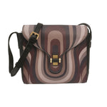 Tosca Blu Borsa a Tracolla Linea Grace Donna in Pelle Fango con Stampa Geometrica