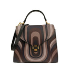 Tosca Blu Borsa a Mano Linea Grace Donna in Pelle Fango con Stampa Geometrica
