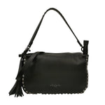 Nannini Firenze Borsa a Spalla Irma Donna in Pelle Nera con Borchie e Tracolla