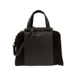 Nannini Firenze Borsa a Mano Piccola Febe Donna in Pelle e Camoscio Sigaro con Tre Scomparti