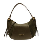 Nannini Firenze Borsa a Spalla Media Linea Eva Donna in Pelle e Camoscio Bottiglia con Tracolla