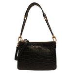 Nannini Firenze Borsa a Spalla Piccola Nunzia Donna in Pelle Nera Cocco