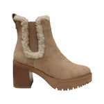 Callaghan Tronchetto Donna in Camoscio Beige con Pelliccia e Tacco Largo Alto 80mm