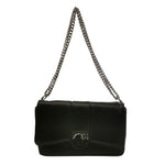 Gaelle Borsa a Tracolla Donna in Ecopelle Nera con Catena Argento Regolabile