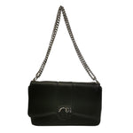 Gaelle Borsa a Tracolla Donna in Ecopelle Nera con Catena Argento Regolabile