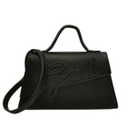 Gaelle Borsa Tracolla in Ecopelle Nera da Donna con Maxi Logo Frontale