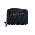 Gaelle Portafoglio Piccolo Donna in Ecopelle Nera con Zip e Bottone