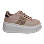 Ninì Sneakers Donna in Ecopelle Rosa Platform con Farfalla Accessorio