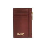 M Brc Portacarte Donna in Pelle Martellata Bordeaux con Zip