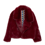 M Brc Pelliccia Sintetica Donna Bordeaux