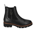 Valleverde Stivaletto Donna in Pelle Nera con Elastico e Accessorio Logato