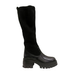 Keys Stivale Lungo Donna in Ecopelle Nera con Platform