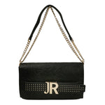 John Richmond Borsa a Tracolla Donna in Ecopelle Nera con Catena e Borchie Oro