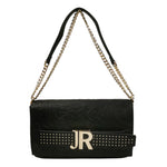 John Richmond Borsa a Tracolla Donna in Ecopelle Nera con Catena e Borchie Oro