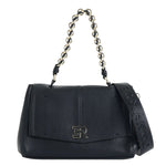 Ermanno Scervino Borsa a Spalla Grande Donna in Ecopelle Nera con Manico a Catena e Tracolla