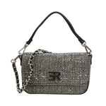 Ermanno Scervino Borsa a Spalla Donna Marrone con Strass All Over e Tracolla