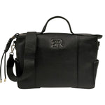 Ermanno Scervino Borsa a Mano Grande Donna in Ecopelle Martellata Nera con Tracolla Logata