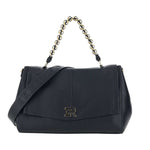 Ermanno Scervino Borsa a Spalla Donna in Ecopelle Nera con Manico a Catena e Patta