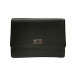 Cult Portafoglio Donna in Pelle Nera con Targhetta Logo Argento