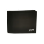 Cult Portafoglio Uomo in Pelle Nera con Ribaltina e Targhetta Logo