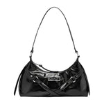 Cult Borsa a Spalla Donna Amy in Ecopelle Nera Lucida