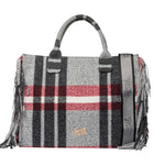 Secret Pon Pon Isabella Tote L Borsa a Mano Donna in Tessuto Rosso Grigio con Tracolla