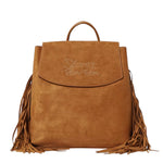 Secret Pon Pon Kate Zaino Donna in Camoscio Sintetico Cuoio con Frange
