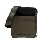 Momo Design Borsello Uomo in Tessuto e Pelle Verde Nero