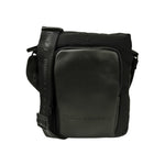 Momo Design Borsello Uomo in Pelle e Tessuto Nero con Tracolla Logata