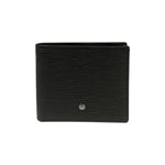 Momo Design Portafoglio Uomo in Pelle Nera con Portamonete con Bottone Magnetico