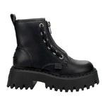 Buffalo Aspen Front Zip Anfibio Platform Donna Nero