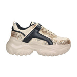 Buffalo Bliss Glam Sneakers Platform Donna Oro Crema con Glitter