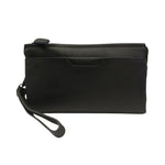 Gianni Conti Pochette Uomo in Vera Pelle Nera con Tasca Frontale e Polsino