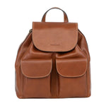 Gianni Conti Zaino Donna in Pelle Cuoio con Tasche Frontali