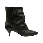 The Icona Stivaletto Donna in Pelle Nera con Risvolto e Tacco Sottile Alto 50mm