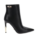 4US Tronchetto Donna in Ecopelle con Tacco a Stiletto Dorato Alto 100mm