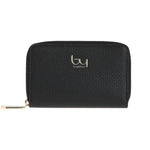By Byblos Portafoglio Donna in Ecopelle Martellata Nera con Doppia Zip