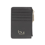 By Byblos Portacarte Donna in Ecopelle Martellata Nero con Zip