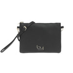 By Byblos Pochette Donna in Ecopelle Martellata Nera con Polsino e Tracolla