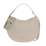 By Byblos Borsa a Spalla Mezzaluna Donna in Ecopelle Martellata Ghiaccio con Tracolla in Tessuto