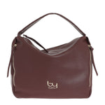 By Byblos Borsa a Spalla Donna in Ecopelle Morbida Prugna con Tracolla e Tasche Laterali