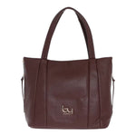 By Byblos Borsa a Spalla Donna in Ecopelle Martellata Prugna con Zip e Tracolla