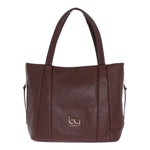 By Byblos Borsa a Spalla Donna in Ecopelle Martellata Prugna con Zip e Tracolla