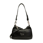 By Byblos Borsa a Spalla Piccola Donna in Ecopelle Nera con Tracolla e Tasca Frontale