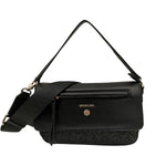 Gattinoni Roma Borsa a Tracolla Donna Teodosia Casual in Ecopelle Nera con Tasca Frontale